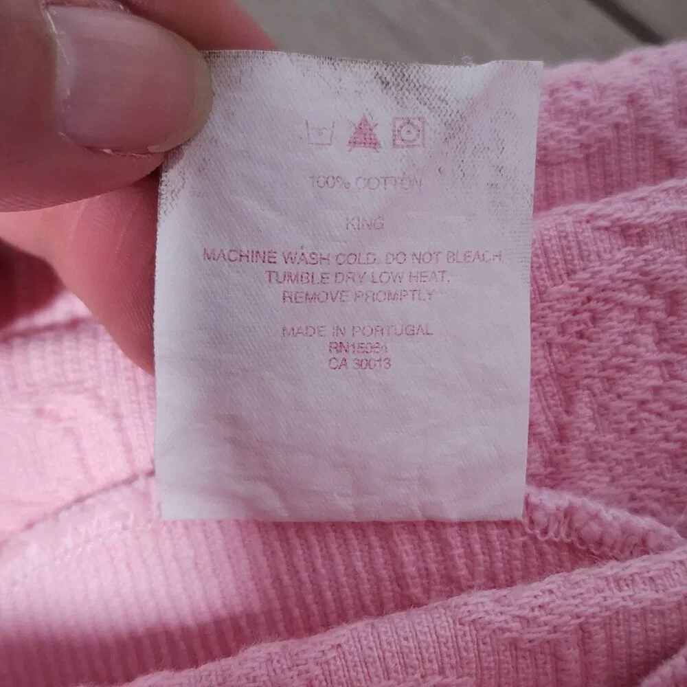 Lilly Pulitzer Pink Quilted Comforter Set King Size 100% Cotton Used Conditions